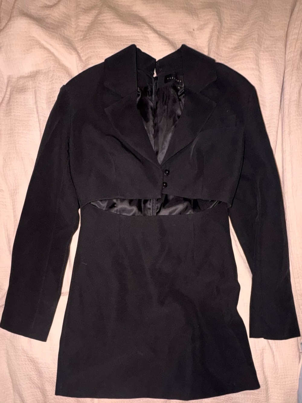 Endless Rose Black Cropped Blazer Mini Dress